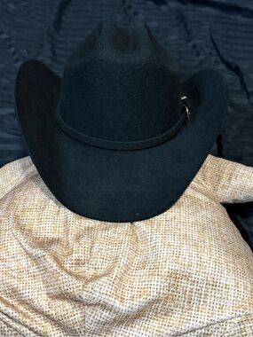 Nicol Hats International Black Wool Felt Cowboy Hat Size 6 7/8